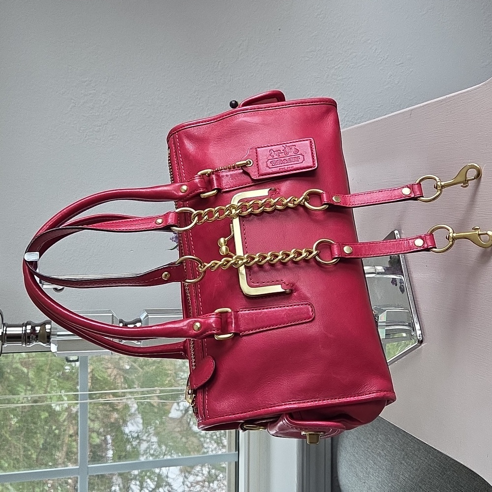 COACH Bleecker Street Limited Ed. Cranberry Barrett 65th Anniversary Leather Bag